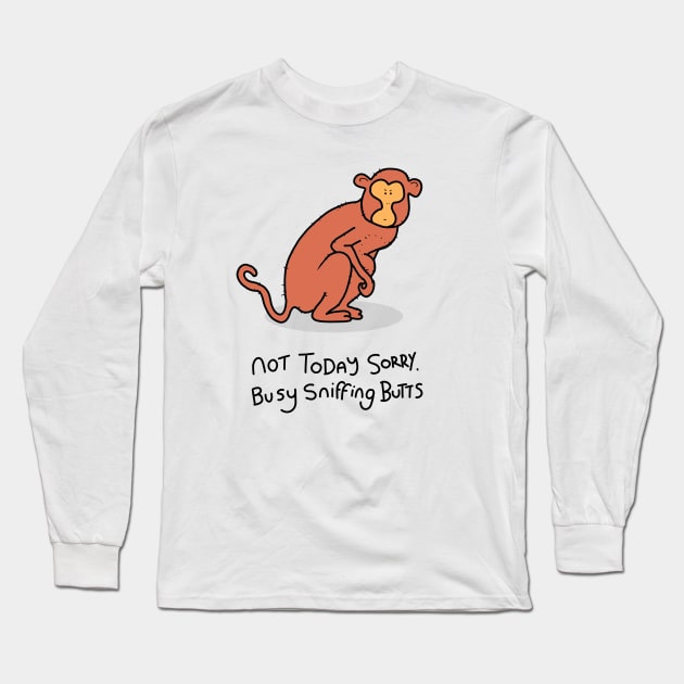Grumpy Monkey Long Sleeve T-Shirt by grumpyanimals